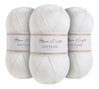 Utopia Crafts Softease Knitting and Crochet Yarn 3X 100g (White)