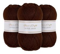 Utopia Crafts Super Aran Knitting and Crochet Yarn 3X 100g (Espresso Glow)