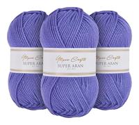Utopia Crafts Super Aran Knitting and Crochet Yarn 3X 100g (Lavender Mist)