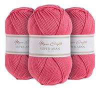 Utopia Crafts Super Aran Knitting and Crochet Yarn 3X 100g (Light Blossom)