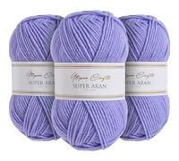 Utopia Crafts Super Aran Knitting and Crochet Yarn 3X 100g (Lilac)
