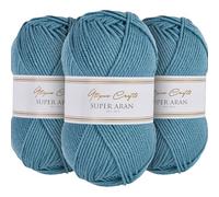 Utopia Crafts Super Aran Knitting and Crochet Yarn 3X 100g (Ocean Breeze)