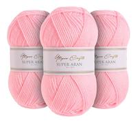 Utopia Crafts Super Aran Knitting and Crochet Yarn 3X 100g (Powder Blush)