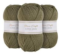 Utopia Crafts Super Aran Knitting and Crochet Yarn 3X 100g (Sage)