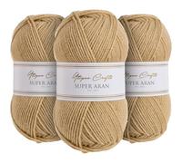 Utopia Crafts Super Aran Knitting and Crochet Yarn 3X 100g (Sand)