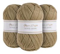 Utopia Crafts Super Aran Knitting and Crochet Yarn 3X 100g (Sandstone)