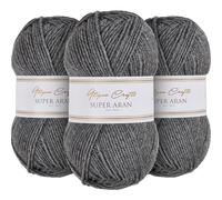 Utopia Crafts Super Aran Knitting and Crochet Yarn 3X 100g (Smoke Grey)