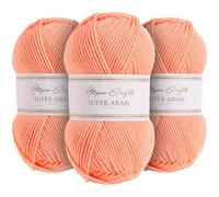 Utopia Crafts Super Aran Knitting and Crochet Yarn 3X 100g (Sunset Glow)