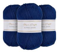 Utopia Crafts Super Aran Knitting and Crochet Yarn 3X 100g (Twilight Indigo)