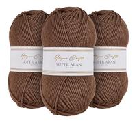 Utopia Crafts Super Aran Knitting and Crochet Yarn 3X 100g (Warm Beige)