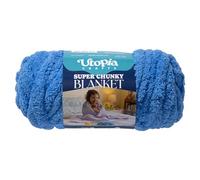 Utopia Crafts Super Chunky Blanket Yarn 250g, Soft Chenille Yarn for Arm Knitting - Thick Bulky Polyester Jumbo Yarn for Hand Knit Throw Blankets, Crochet, DIY Home Décor (Cornflower Blue)