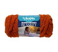 Utopia Crafts Super Chunky Blanket Yarn 250g, Soft Chenille Yarn for Arm Knitting - Thick Bulky Polyester Jumbo Yarn for Hand Knit Throw Blankets, Crochet, DIY Home Décor (Burnt Orange)
