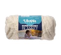 Utopia Crafts Super Chunky Blanket Yarn 250g, Soft Chenille Yarn for Arm Knitting - Thick Bulky Polyester Jumbo Yarn for Hand Knit Throw Blankets, Crochet, DIY Home Décor (Cream)