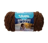 Utopia Crafts Super Chunky Blanket Yarn 250g, Soft Chenille Yarn for Arm Knitting - Thick Bulky Polyester Jumbo Yarn for Hand Knit Throw Blankets, Crochet, DIY Home Décor (Dark Brown)