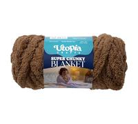 Utopia Crafts Super Chunky Blanket Yarn 250g, Soft Chenille Yarn for Arm Knitting - Thick Bulky Polyester Jumbo Yarn for Hand Knit Throw Blankets, Crochet, DIY Home Décor (Brown)