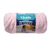 Utopia Crafts Super Chunky Blanket Yarn 250g, Soft Chenille Yarn for Arm Knitting - Thick Bulky Polyester Jumbo Yarn for Hand Knit Throw Blankets, Crochet, DIY Home Décor (Baby Pink)