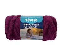 Utopia Crafts Super Chunky Blanket Yarn 250g, Soft Chenille Yarn for Arm Knitting - Thick Bulky Polyester Jumbo Yarn for Hand Knit Throw Blankets, Crochet, DIY Home Décor (Plum)