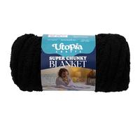 Utopia Crafts Super Chunky Blanket Yarn 250g, Soft Chenille Yarn for Arm Knitting - Thick Bulky Polyester Jumbo Yarn for Hand Knit Throw Blankets, Crochet, DIY Home Décor (Black)