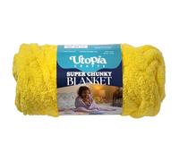 Utopia Crafts Super Chunky Blanket Yarn 250g, Soft Chenille Yarn for Arm Knitting - Thick Bulky Polyester Jumbo Yarn for Hand Knit Throw Blankets, Crochet, DIY Home Décor (Yellow)