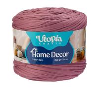 Utopia Crafts T-Shirt Yarn for Crocheting and Knitting Home Decor 300g/150m Elastic Microfibre Fabric Yarn Oeko-Tex Certified Washable Crochet Baskets Bags Rugs & Macramé 5-7mm Hook (Aubergine Purple)