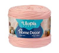 Utopia Crafts T-Shirt Yarn for Crocheting and Knitting Home Decor 300g/150m Elastic Microfibre Fabric Yarn Oeko-Tex Certified Washable Crochet Baskets Bags Rugs & Macramé 5-7mm Hook (Light Pink)