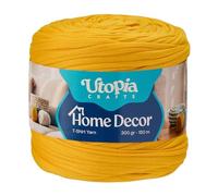 Utopia Crafts T-Shirt Yarn for Crocheting and Knitting Home Decor 300g/150m Elastic Microfibre Fabric Yarn Oeko-Tex Certified Washable Crochet Baskets Bags Rugs & Macramé 5-7mm Hook (Sunflower Yellow)