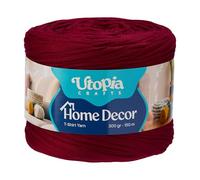 Utopia Crafts T-Shirt Yarn for Crocheting and Knitting Home Decor 300g/150m Elastic Microfibre Fabric Yarn Oeko-Tex Certified Machine Washable Crochet Baskets Bags Rugs & Macramé 5-7mm Hook (Magenta)