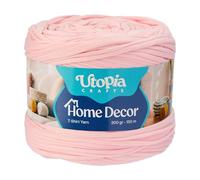 Utopia Crafts T-Shirt Yarn for Crocheting and Knitting Home Decor 300g/150m Elastic Microfibre Fabric Yarn Oeko-Tex Certified Washable Crochet Baskets Bags Rugs & Macramé 5-7mm Hook (Powder Pink)