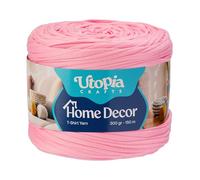 Utopia Crafts T-Shirt Yarn for Crocheting and Knitting Home Decor 300g/150m Elastic Microfibre Fabric Yarn Oeko-Tex Certified Washable Crochet Baskets Bags Rugs & Macramé 5-7mm Hook (Coral Pink)