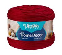 Utopia Crafts T-Shirt Yarn for Crocheting and Knitting Home Decor 300g/150m Elastic Microfibre Fabric Yarn Oeko-Tex Certified Washable Crochet Baskets Bags Rugs & Macramé 5-7mm Hook (Black Cherry)
