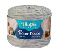 Utopia Crafts T-Shirt Yarn for Crocheting Bags & Baskets - Chunky Yarn for Crochet, Tshirt Tube Ribbon, 300g 150m, 5-7mm Jersey Cord (Silver Grey)