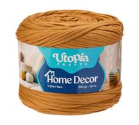 Utopia Crafts T-Shirt Yarn for Crocheting Bags & Baskets - Chunky Yarn for Crochet, Tshirt Tube Ribbon, 300g 150m, 5-7mm Jersey Cord (Camel Brown)