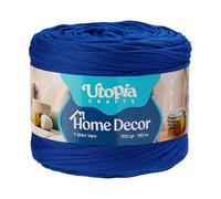 Utopia Crafts T-Shirt Yarn for Crocheting Bags & Baskets - Chunky Yarn for Crochet, Tshirt Tube Ribbon, 300g 150m, 5-7mm Jersey Cord (Cobalt Blue)