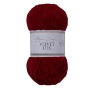 Utopia Crafts Velvet Lux Chenille Super Soft Chunky Yarn for Knitting and Crochet 100g (1, Dark Scarlet)