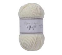 Utopia Crafts Velvet Lux Chenille Super Soft Chunky Yarn for Knitting and Crochet 100g (1, Ivory)