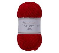 Utopia Crafts Velvet Lux Chenille Super Soft Chunky Yarn for Knitting and Crochet 100g (1, Red)