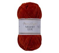 Utopia Crafts Velvet Lux Chenille Super Soft Chunky Yarn for Knitting and Crochet, 100g - 110m (Dark Orange)