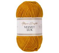 Utopia Crafts Velvet Lux Chenille Super Soft Chunky Yarn for Knitting and Crochet, 100g - 110m (Mustard Yellow)