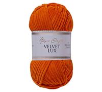 Utopia Crafts Velvet Lux Chenille Super Soft Chunky Yarn for Knitting and Crochet, 100g - 110m (Rusty Orange)