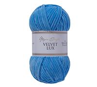 Utopia Crafts Velvet Lux Chenille Super Soft Chunky Yarn for Knitting and Crochet, 100g - 110m (Sky Blue)