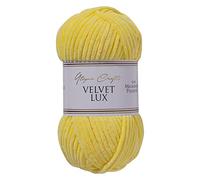 Utopia Crafts Velvet Lux Chenille Super Soft Chunky Yarn for Knitting and Crochet, 100g - 110m (Sun Yellow)