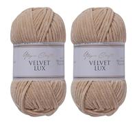 Utopia Crafts Velvet Lux Chenille Super Soft Chunky Yarn for Knitting and Crochet Yarn 2X 100g (Pastel Brown)