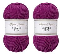Utopia Crafts Velvet Lux Chenille Yarn 2X 100g (Berry Magenta)