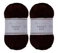 Utopia Crafts Velvet Lux Chenille Yarn 2X 100g (Dark Brown)