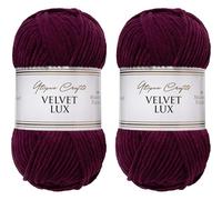 Utopia Crafts Velvet Lux Chenille Yarn 2X 100g (Deep Burgundy)