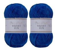 Utopia Crafts Velvet Lux Chenille Yarn 2X 100g (Navy Blue)