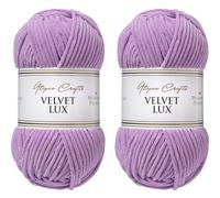 Utopia Crafts Velvet Lux Chenille Yarn 2X 100g (Soft Lilac)