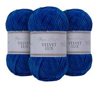 Utopia Crafts Velvet Lux Chenille Yarn 3X 100g (Navy Blue)