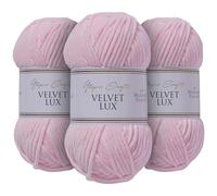 Utopia Crafts Velvet Lux Chenille Yarn 3X 100g (Pink Swan)