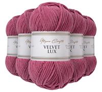 Utopia Crafts Velvet Lux Chenille Yarn 5X 100g (Dusty Rose)